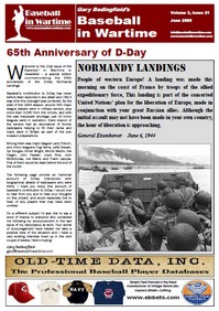 Baseball in Wartime Newsletter No 21