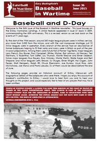 Baseball in Wartime Newsletter No 36